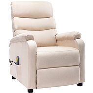 Masážní polohovací křeslo krémové textil - Massage Chair