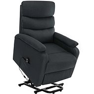 Zvedací masážní polohovací křeslo tmavě šedé textil - Massage Chair