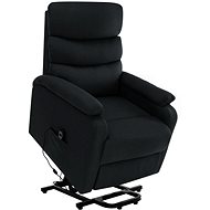 Zvedací masážní polohovací křeslo černé textil - Massage Chair