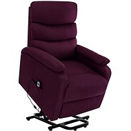 Zvedací masážní polohovací křeslo fialové textil - Massage Chair
