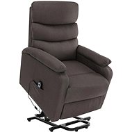 Zvedací masážní polohovací křeslo taupe textil - Masážní křeslo