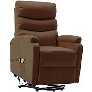 Zvedací masážní polohovací křeslo hnědé umělá kůže - Massage Chair