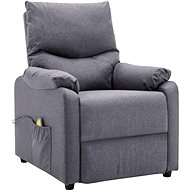 Massage reclining chair light grey textile - Massage Chair