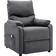 Massage reclining chair dark grey textile - Massage Chair