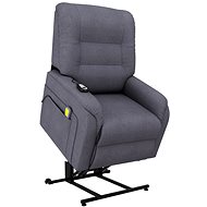 Elektrické zvedací masážní polohovací křeslo tmavě šedé textil - Massage Chair