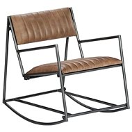 Rocking chair light brown genuine leather - Rocking Chair