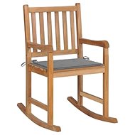Rocking chair with grey cushion solid teak - Rocking Chair