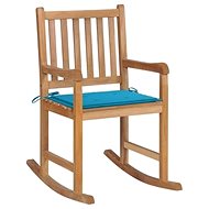 Rocking chair with blue cushion solid teak - Rocking Chair