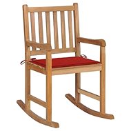 Rocking chair with red cushion solid teak - Rocking Chair