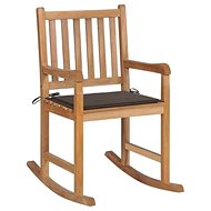 Rocking chair with taupe cushion solid teak - Rocking Chair