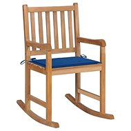 Rocking chair with royal blue cushion solid teak - Rocking Chair