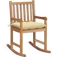 Rocking chair with cream white cushion solid teak - Rocking Chair