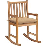 Rocking chair with beige cushion solid teak - Rocking Chair