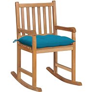 Rocking chair with light blue cushion solid teak - Rocking Chair