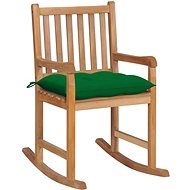 Rocking chair with green cushion solid teak - Rocking Chair