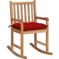 Rocking chair with red cushion solid teak - Rocking Chair