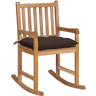 Rocking chair with taupe cushion solid teak - Rocking Chair