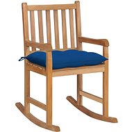 Rocking chair with blue cushion solid teak - Rocking Chair