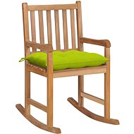 Rocking chair with bright green cushion solid teak - Rocking Chair