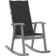 Rocking chair with cushions grey solid acacia wood - Rocking Chair