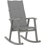 Rocking chair with cushions grey solid acacia wood - Rocking Chair