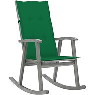 Rocking chair with cushions grey solid acacia wood - Rocking Chair