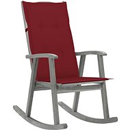 Rocking chair with cushions grey solid acacia wood - Rocking Chair