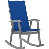 Rocking chair with cushions grey solid acacia wood - Rocking Chair