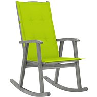 Rocking chair with cushions grey solid acacia wood - Rocking Chair