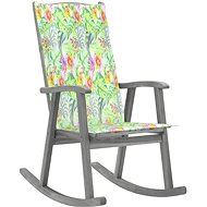 Rocking chair with cushions grey solid acacia wood - Rocking Chair