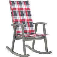 Rocking chair with cushions grey solid acacia wood - Rocking Chair