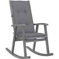 Rocking chair with cushions grey solid acacia wood - Rocking Chair