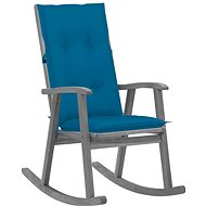 Rocking chair with cushions grey solid acacia wood - Rocking Chair