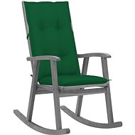 Rocking chair with cushions grey solid acacia wood - Rocking Chair