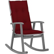 Rocking chair with cushions grey solid acacia wood - Rocking Chair