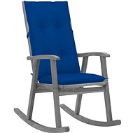 Rocking chair with cushions grey solid acacia wood - Rocking Chair