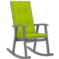 Rocking chair with cushions grey solid acacia wood - Rocking Chair