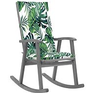 Rocking chair with cushions grey solid acacia wood - Rocking Chair