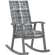 Rocking chair with cushions grey solid acacia wood - Rocking Chair