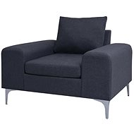 Křeslo s polštářem tmavě šedé ocel a textil - Křeslo
