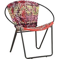 Kruhové křeslo vícebarevné chindi textil - Křeslo