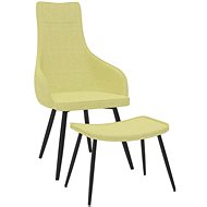 Křeslo s podnožkou zelené textil - Křeslo