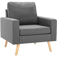 SHUMEE polohovací křeslo, textil, světle šedé, 342277 - Křeslo