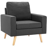 Křeslo tmavě šedé textil - Křeslo