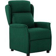 Polohovací křeslo tmavě zelené textil - Křeslo