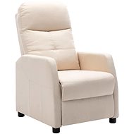 Polohovací křeslo krémové textil - Křeslo