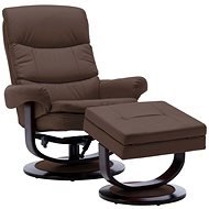 Masážní polohovací křeslo hnědé umělá kůže a ohýbané dřevo - Massage Chair