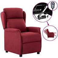 Elektrické polohovací křeslo vínové textil - Křeslo