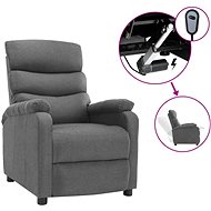 Elektrické polohovací křeslo světle šedé textil - Křeslo