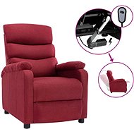 Elektrické polohovací křeslo vínové textil - Křeslo